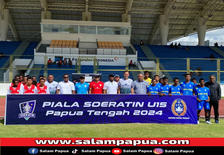 Suasana pembukaan Piala Soeratin Piala Soeratin U-15 dan U-17 Zona Papua Tengah di Mimika Sport Complex (MSC), Rabu (20/11/2024) (Salampapua.com/Evita)