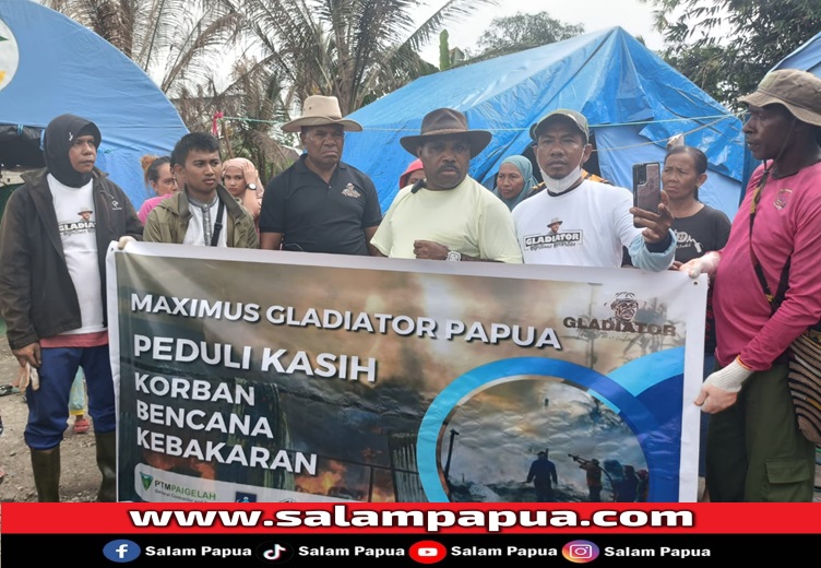 Peduli Kasih, Maximus Gladiator Papua Bersihkan Puing-Puing Kebakaran Di Jalan Ki Hadjar Dewantara