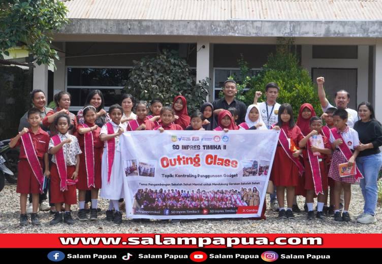 Kampanye Anti Perundungan Dan Kontrol Penggunaan Gadget, Duta SD Inpres Timika 2 Kunjungi Salampapua.com