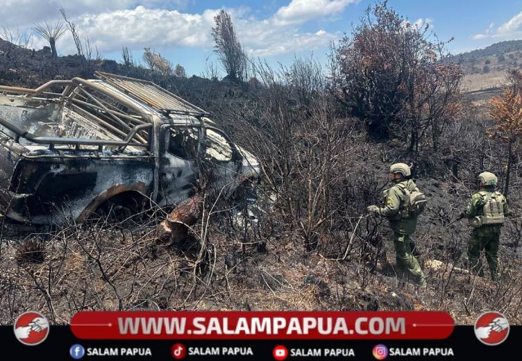 Mobil Dan Jenazah Sopir Korban Penembakan Di Jalur Wamena-Nduga Ditemukan Terbakar