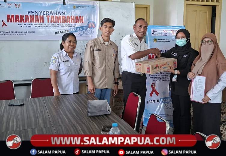CSR PT KPI Serahkan Bantuan Makanan Tambahan Untuk 100 Pasien TBC Kepada Dinkes Mimika