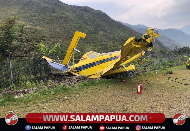 Pesawat Aman Air Tergelincir Saat Mendarat Di Bandara Mulia, Polisi Pastikan Tak Ada Korban Jiwa