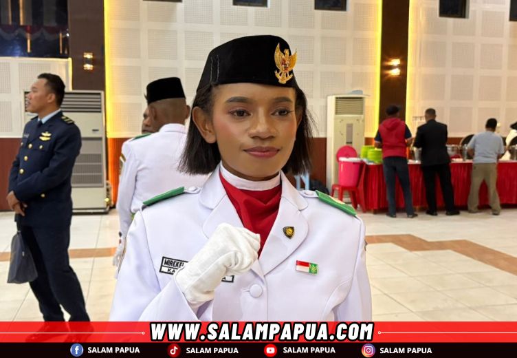 Mirekel Dracella Koray, Pembawa Baki Upacara Pagi HUT RI Ke-80 Di Mimika