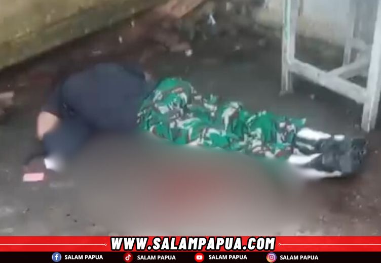 Viral, Oknum TNI Diduga Ditikam Warga Di Pasar SP 13 Timika
