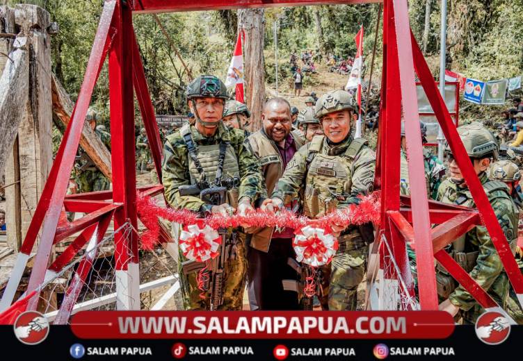 Kaskogabwilhan III, Marsda TNI Ir. Joko Sugeng Sriyanto, mewakili Pangkogabwilhan III, Letjen TNI Lucky Avianto, S.I.P., M.S di Distrik Ugimba, Kabupaten Intan Jaya, Papua Tengah, Selasa (12/10/2026)(Salampapua.com/Dokumen Koops TNI Habema)