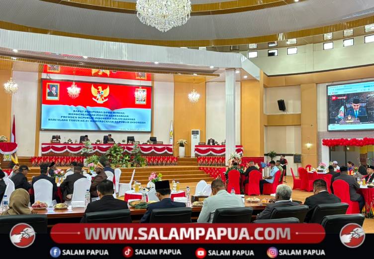 Sambut HUT RI Ke-81, DPRK Mimika Gelar Rapat Paripurna Dengarkan Pidato Kenegaraan Presiden RI