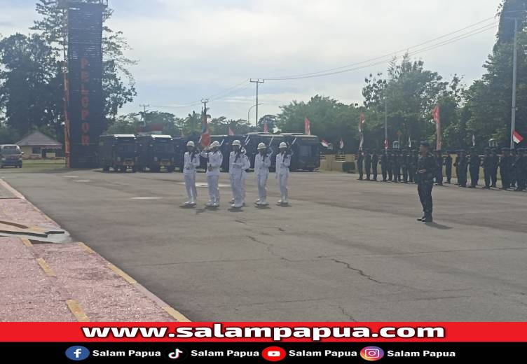 Brimob Polda Papua Tengah Kukuhkan Dhuaja �Satya Ingga Mumaiga� Di HUT Ke-80 Korps Brimob
