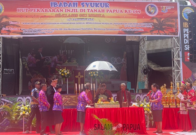 Jemaat GKI Se-Klasis Mimika Gelar Ibadah Syukur HUT PI Ke-169 Di Tanah Papua