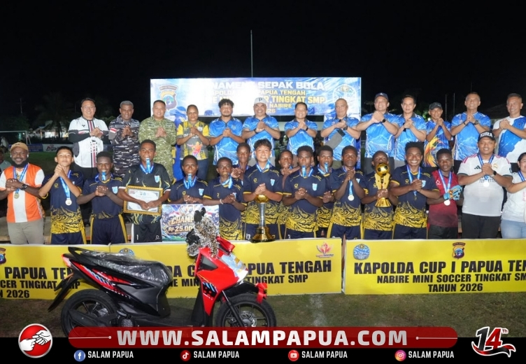 SMP Negeri 1 Nabire Barat Juara Kapolda Cup I 2026