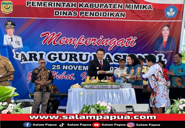 Rayakan Hari Guru, Pj Bupati Sebut Tahun 2025 Pemkab Mimika Fokus Tingkatkan Kualitas Guru