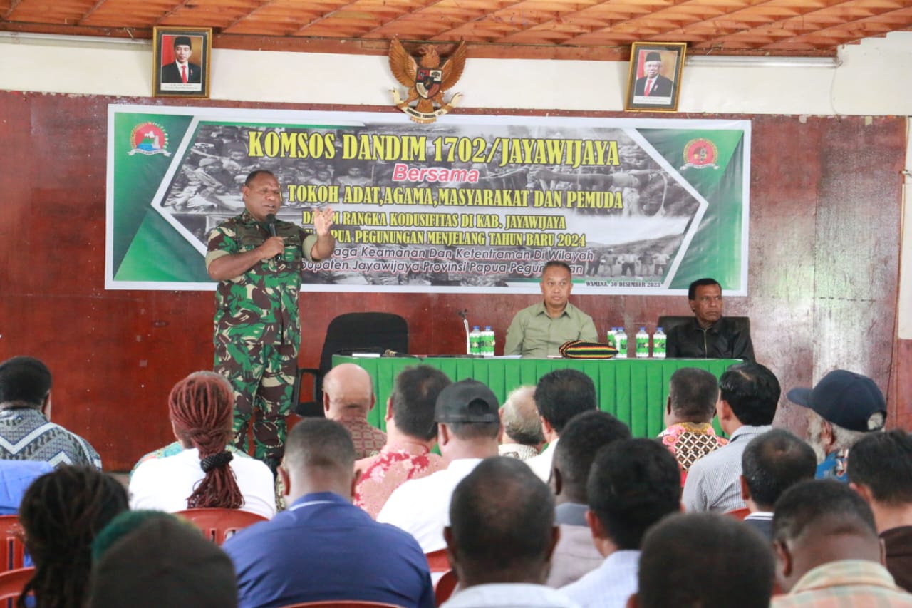 Dandim 1702/Jayawijaya Laksanakan Komsos Dengan Komponen Masyarakat Jelang Tahun Baru 2024