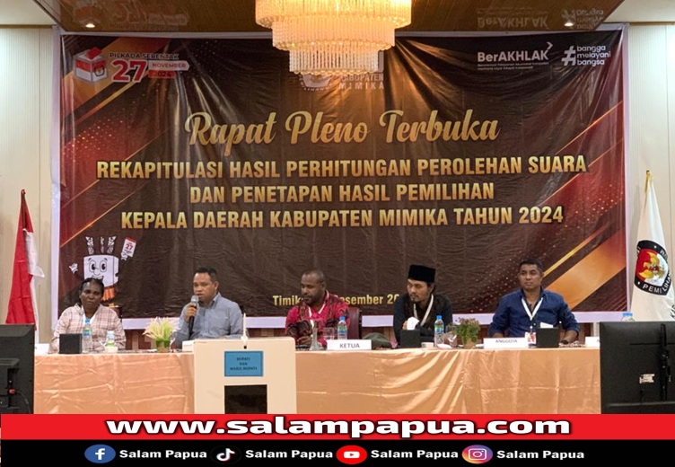 PPD Kwamki Narama Dan Kuala Kencana Belum Siap, KPU Kembali Skorsing Rapat Pleno Penghitungan Suara Tingkat Kabupaten