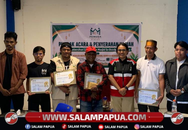 DKM Nurul Hidayah Juara I Lomba Kebersihan Masjid Se-Distrik Mimika Baru