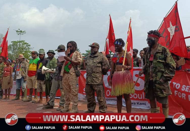 Tuntut Tinjau Perjanjian Roma Hingga Hak Penentuan Nasib Sendiri, KNPB Kembali Gelar Aksi Di DPRK Mimika