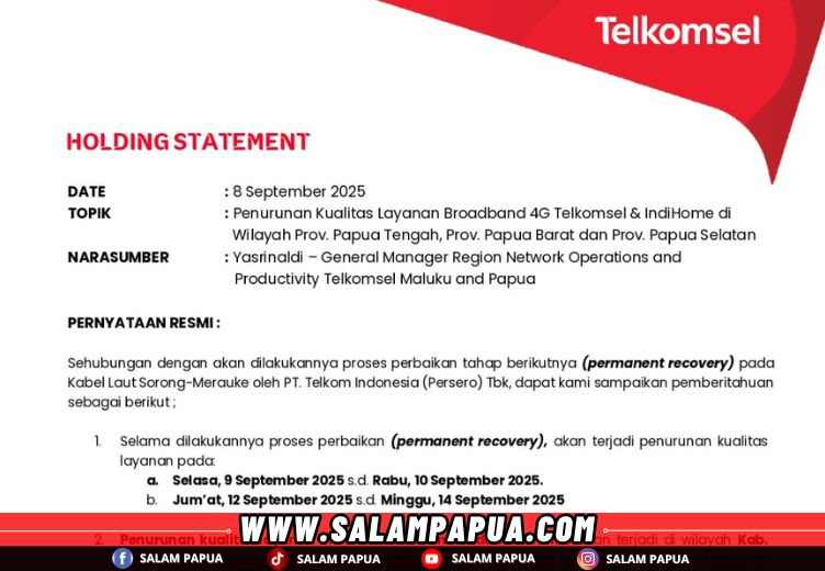 Warga Mimika Bersiap, IndiHome Akan Down Namun Internet 4G Telkomsel Normal Pada Tanggal Berikut