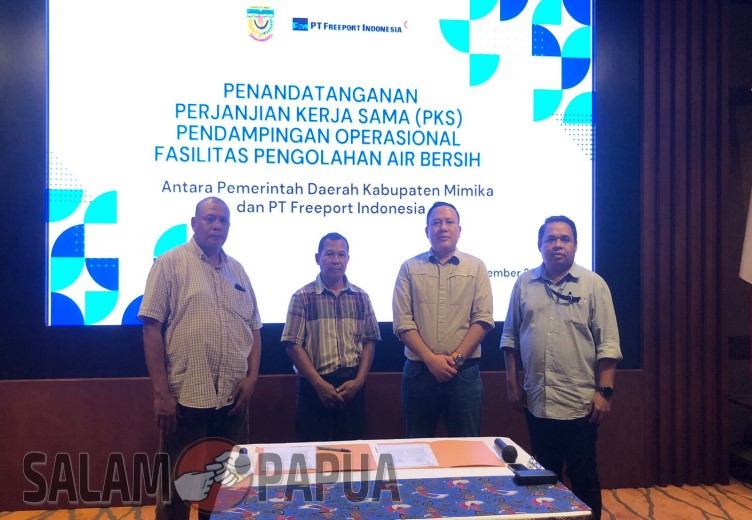 Freeport Dan Pemkab Mimika Tandatangani PKS Pendampingan Operasional Fasilitas Air Bersih
