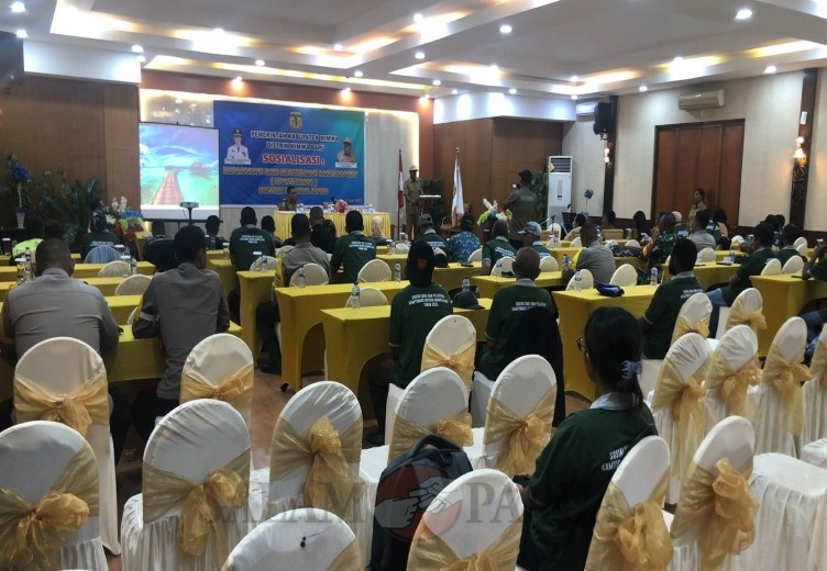 JAGA KEAMANAN MENJELANG PEMILU, DISTRIK MIMIKA BARU GELAR SOSIALISASI KAMTIBMAS