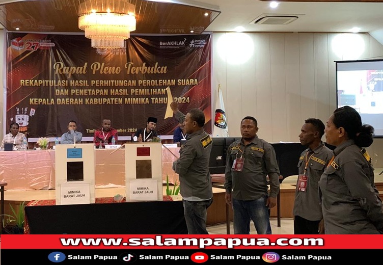 Berikut Perolehan Hasil Rekapitulasi Distrik Mimika Barat Jauh