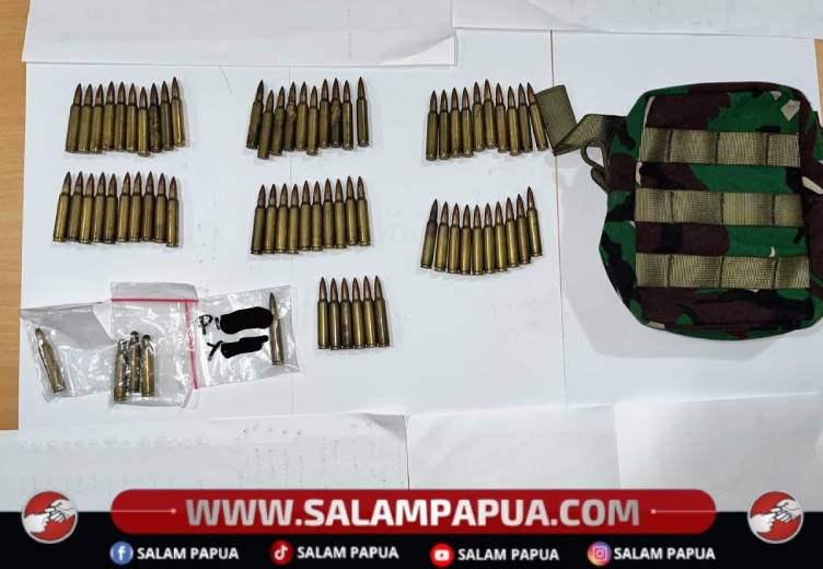Barang bukti amunisi yang diamankan Satgas ODC 2026 di Timika pada Selasa (29/9/2026)(Salampapua.com/Dokumen Satgas ODC 2026)