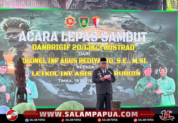 Wabup Emanuel Kemong Beri Pesan Jaga Persaudaraan Di Mimika Pada Momentum Sertijab Danbrigif 20/IJK/3