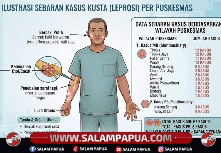 Dinkes Mimika Catat 67 Kasus Kusta, Dorong Perawatan Diri Dan Deteksi Dini