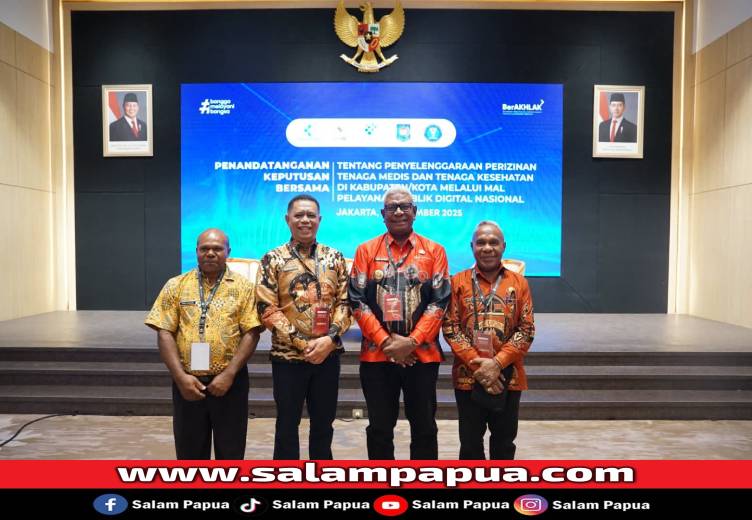 Wakili Papua Tengah, Bupati Mimika Teken SKB Perizinan Tenaga Medis Lewat MPPDN