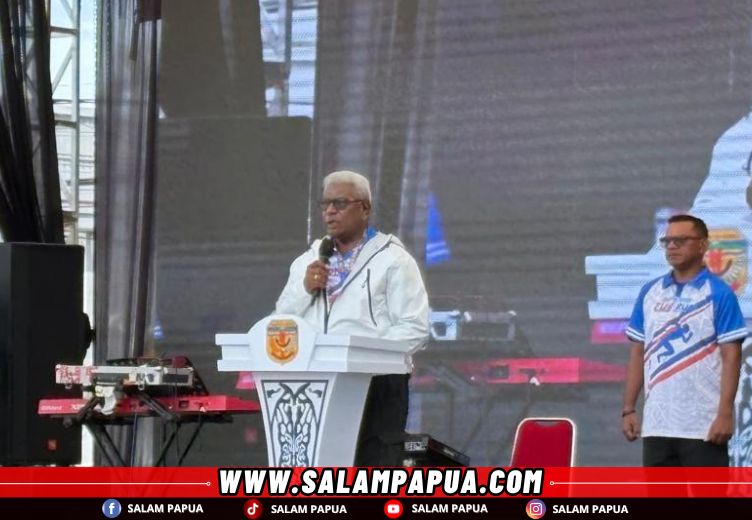 Sambutan Bupati Mimika Johannes Rettob (salampapua.com/Evita)