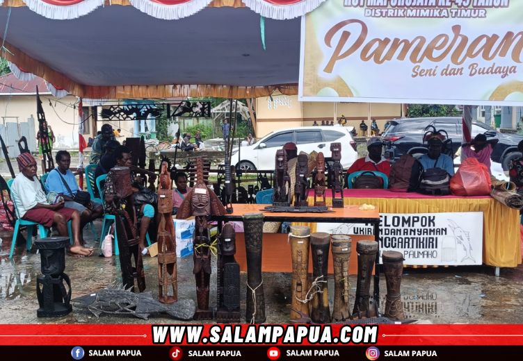Sanggar Budaya Kamoro yang dipamerkan di hari puncak perayaan HUT ke-49 Mapurujaya (salampapua.com/Acik)